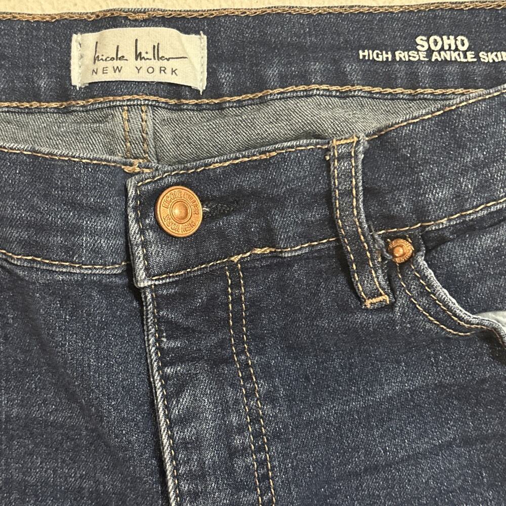 Nicole Miller SOHO High Rise Skinny Jeans Womens 12 Raw Edge